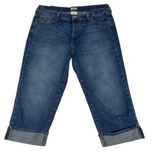 Levi's 515 Medium Wash Capri Jeans Cuffed Hems Women's 14 Coastal Prep Vacation